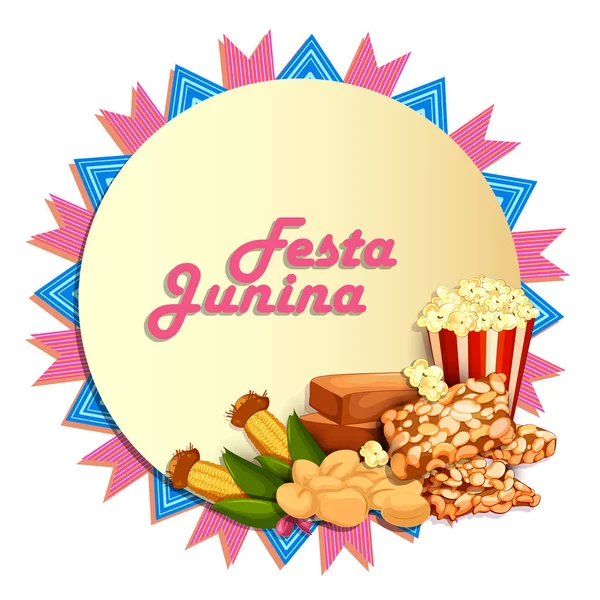 Festa Junina γιορτή υπόβαθρο της Βραζιλίας και Πορτογαλίας Φεστιβάλ — Διανυσματικό Αρχείο