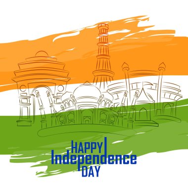 Hint arka plan için mutlu Bağımsızlık günü ünlü Hindistan anıt