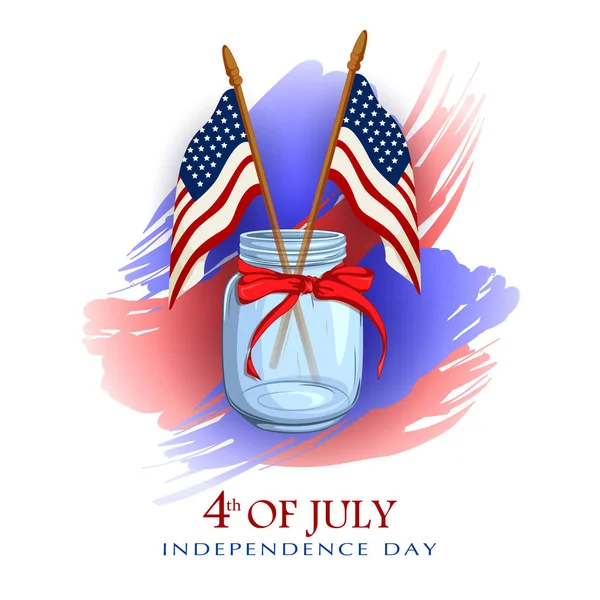 Célébration du 4 juillet pour le Happy Independence Day of America — Image vectorielle