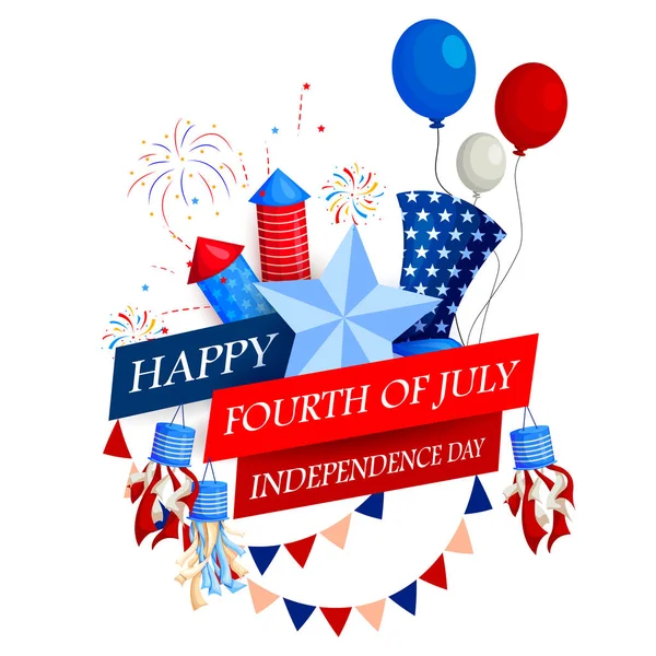 4th of July celebration for Happy Independence Day of America — Stock Vector