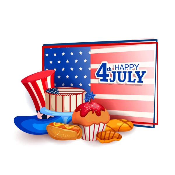 4 juli firande för lycklig Självständighetsdagen av Amerika — Stock vektor