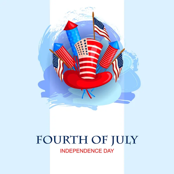 Július 4 ünnep Amerikában boldog függetlenség napja — Stock Vector