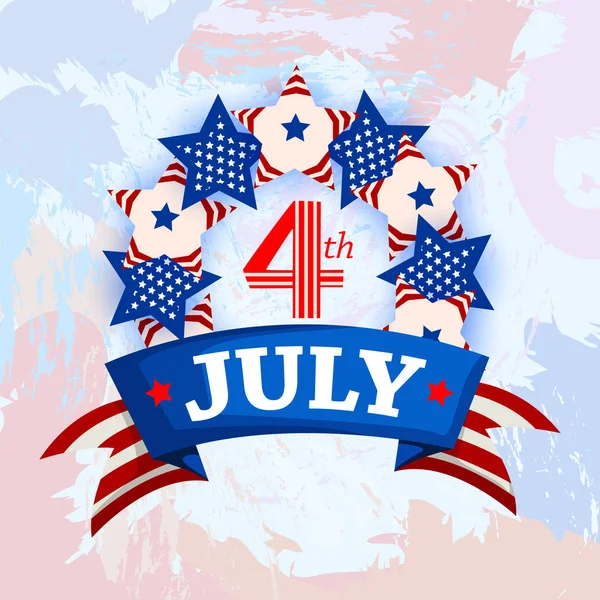 Празднование Дня Независимости Америки 4 июля — стоковый вектор