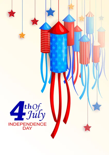 Celebración del 4 de julio por el feliz Día de la Independencia de América — Archivo Imágenes Vectoriales