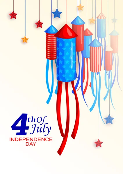 Célébration du 4 juillet pour le Happy Independence Day of America — Image vectorielle