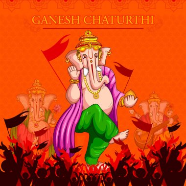 Lord Ganapati mutlu Ganesh Chaturthi festival arka planı için