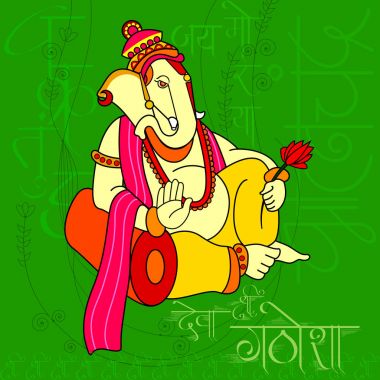 Lord Ganapati mutlu Ganesh Chaturthi festival arka planı için