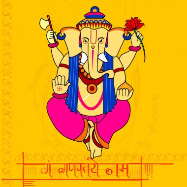Lord Ganapati mutlu Ganesh Chaturthi festival arka planı için