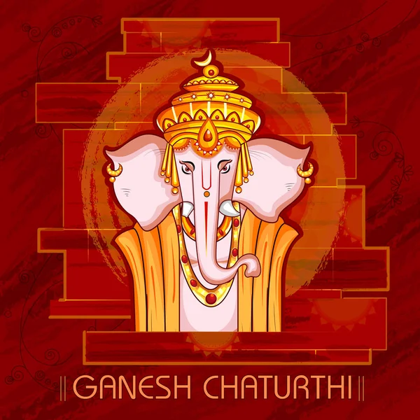 Lord Ganapati mutlu Ganesh Chaturthi festival arka planı için — Stok Vektör
