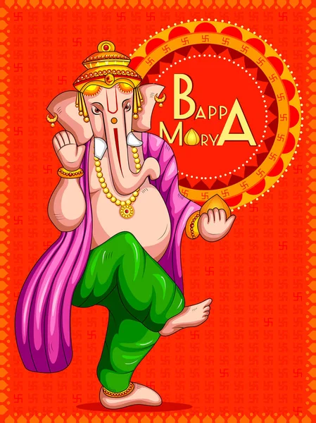 Lord Ganapati voor Happy Ganesh Chaturthi festival achtergrond — Stockvector