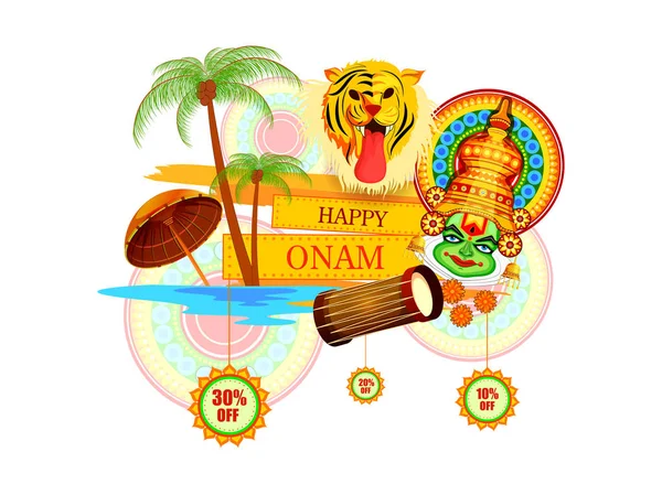 Happy Onam Big Shopping Sale Рекламный фон — стоковый вектор