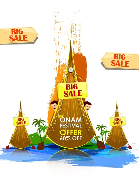 Happy Onam Big Shopping Salg Annonce baggrund – Stock-vektor