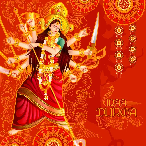 Счастливого праздника Дурга Пуджа фон для праздника Индии Дуссехра — стоковый вектор