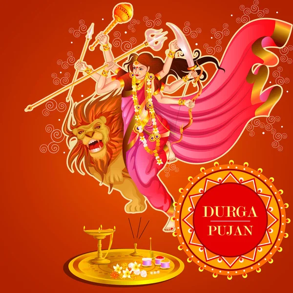 Happy Durga Puja festival pozadí pro indické svátky Dussehra — Stockový vektor