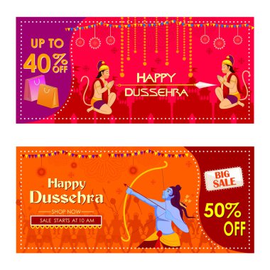 Tanrı Rama Ravana mutlu Dussehra festival teklifinde öldürmek