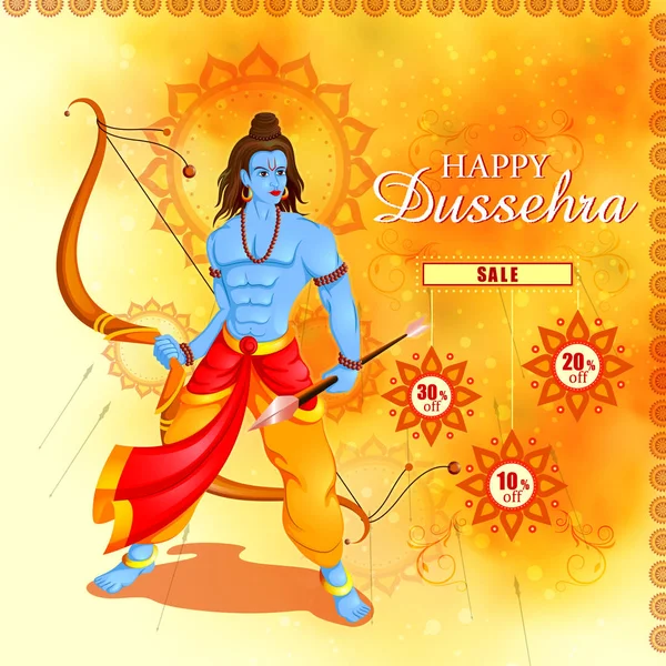 Tanrı Rama Ravana mutlu Dussehra festival teklifinde öldürmek