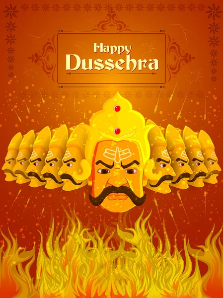 Ravana em Happy Dussehra festival da Índia — Vetor de Stock