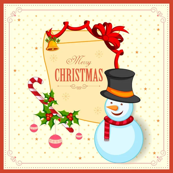 Hóember karácsonyi ünnepeket holiday fesztivál üdvözlés háttér — Stock Vector