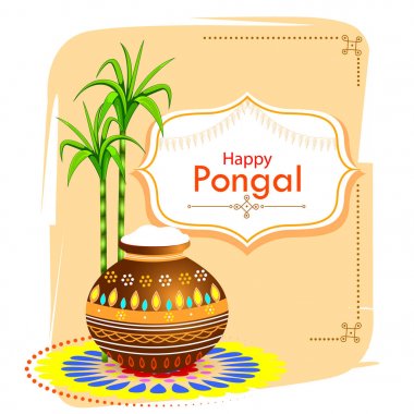 Mutlu Pongal tatil Festivali kutlama arka plan