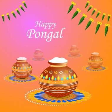 Mutlu Pongal tatil Festivali kutlama arka plan