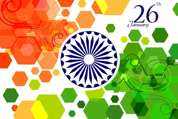 26 gennaio Felice Festa della Repubblica dell'India sfondo — Vettoriale Stock