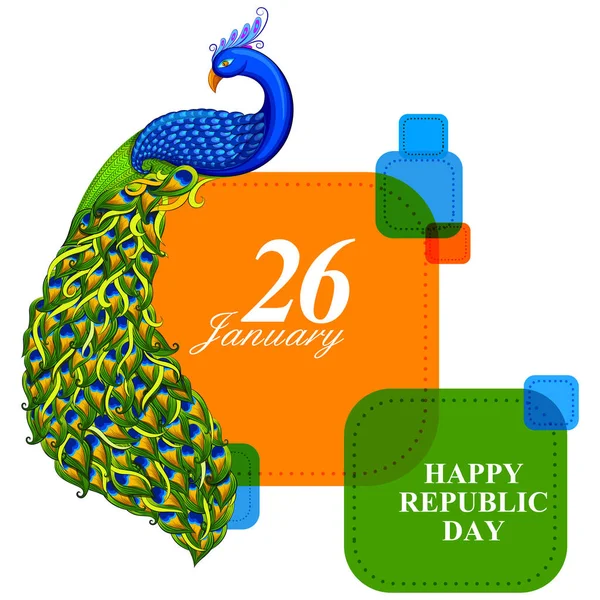 26 stycznia Happy Republic Day of India tle — Wektor stockowy