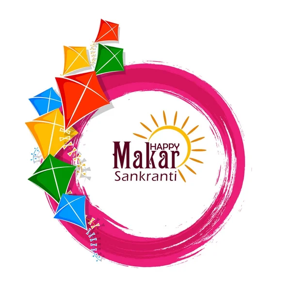 Glad Makar Sankranti semester Indien festival bakgrund — Stock vektor