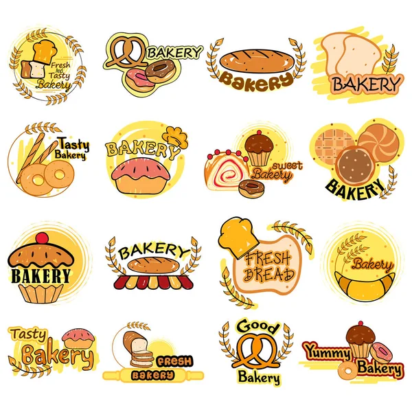Etiqueta de etiqueta de padaria fresca e saborosa para publicidade — Vetor de Stock