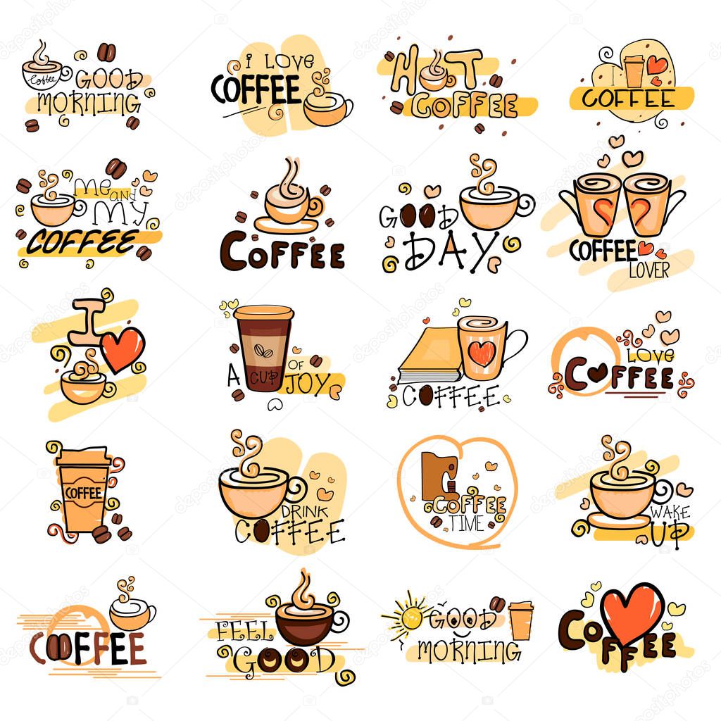 Coffee label tag sticker for Advertisement