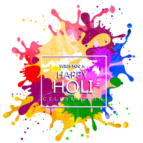 India Festival of Color Happy Holi background — Stock Vector