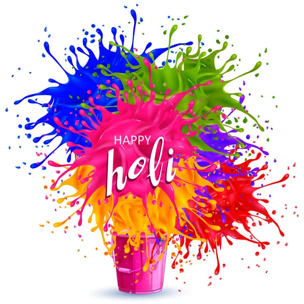 India Festival of Color Happy Holi background — Stock Vector