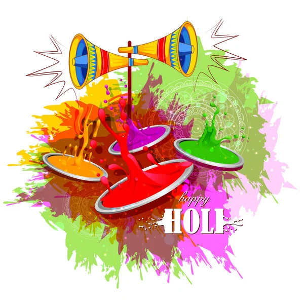 Indien Festival of Color Happy Holi bakgrund — Stock vektor