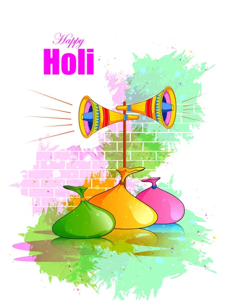 India Festival van kleur Happy Holi achtergrond — Stockvector