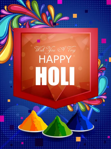 India Festival van kleur Happy Holi achtergrond — Stockvector