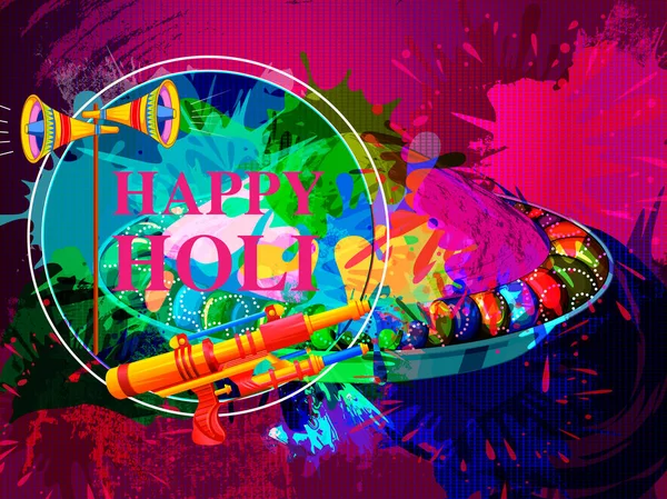 Hindistan Renkli Mutlu Holi Festivali — Stok Vektör