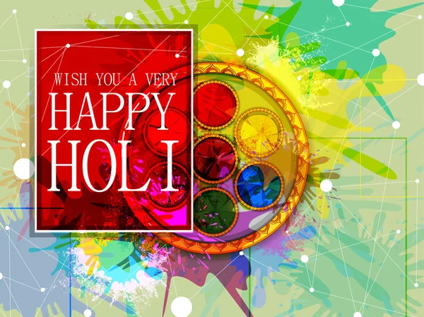 India Festival of Color Boldog Holi háttér — Stock Vector