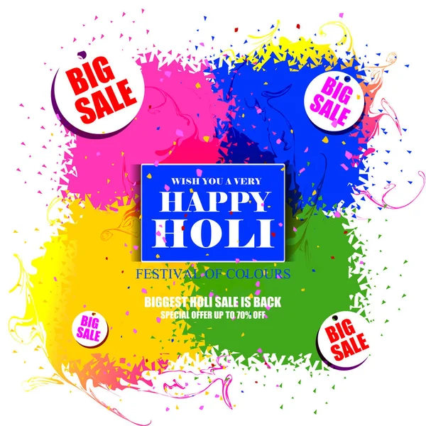India Festival of Color Happy Holi Anuncio Venta de fondo — Archivo Imágenes Vectoriales