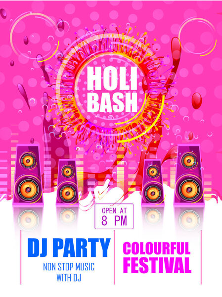 India Festival of Color Happy Holi DJ Party background