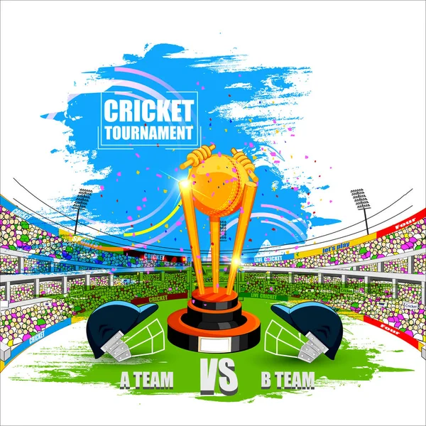 Sports background for the match of Cricket Championship Tournament — Stock Vector