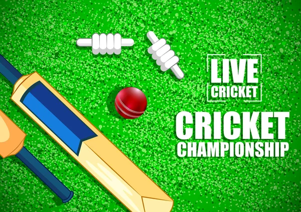 Sfondo sportivo per la partita di Cricket Championship Tournament — Vettoriale Stock