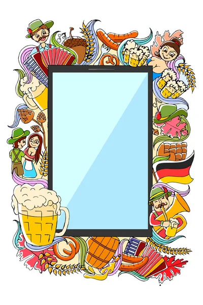 Doodle of Oktoberfest celebração festival de férias —  Vetores de Stock