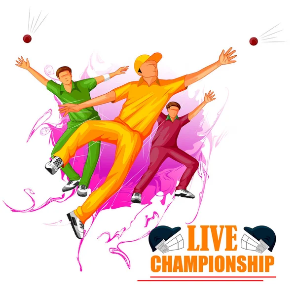 Fundo de esportes para o jogo de Cricket Championship Tournament —  Vetores de Stock