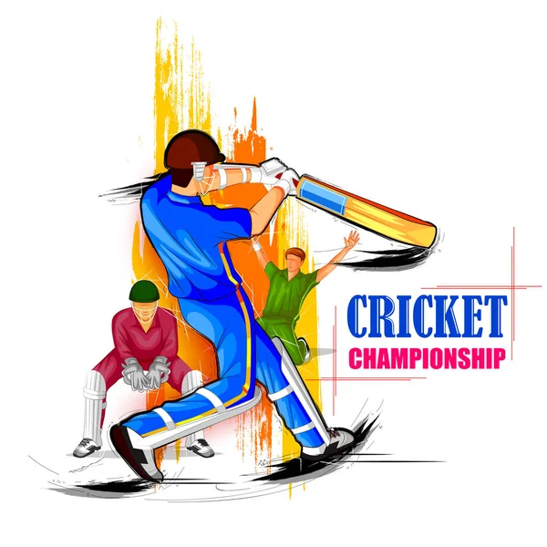 Sfondo sportivo per la partita di Cricket Championship Tournament — Vettoriale Stock