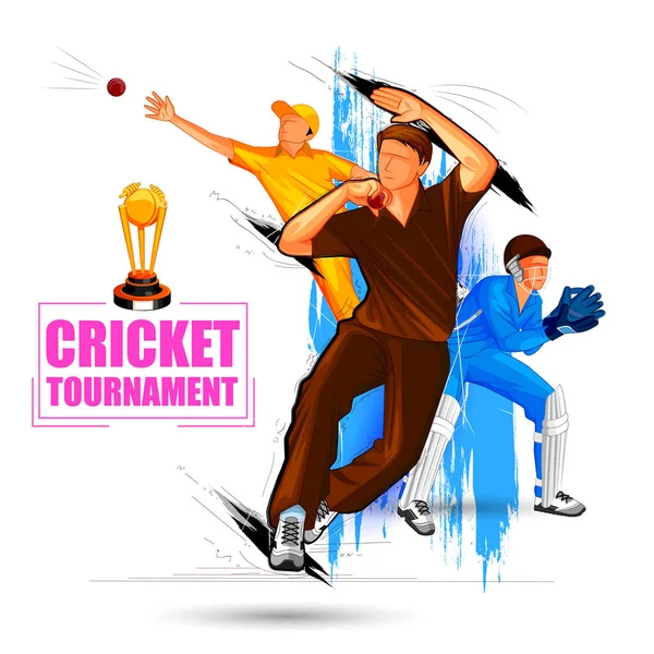 Sport háttér a mérkőzés krikett bajnokság — Stock Vector