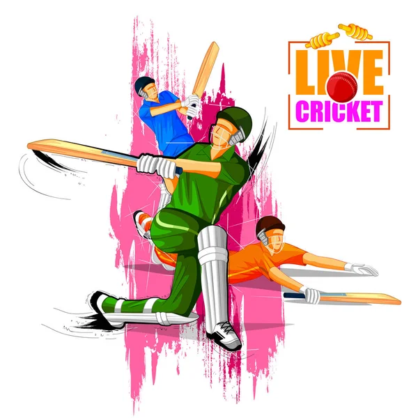 Kriket Şampiyonası turnuva maç için spor arka plan — Stok Vektör