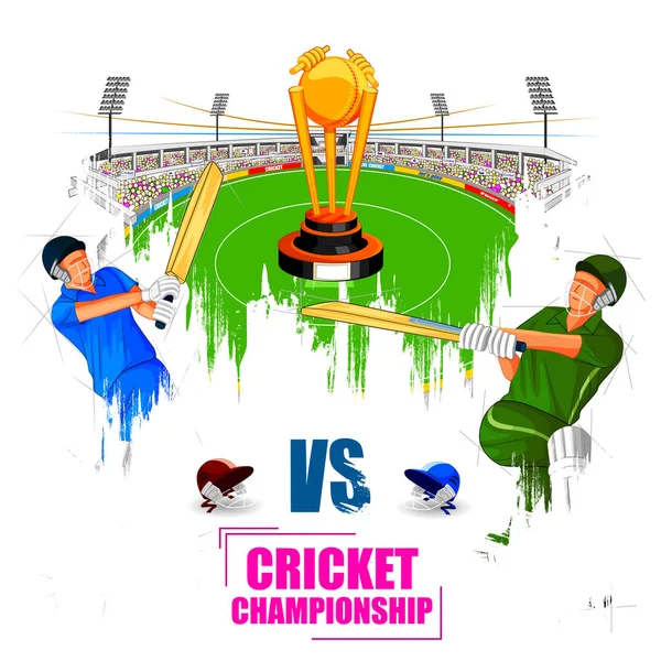 Kriket Şampiyonası turnuva maç için spor arka plan — Stok Vektör