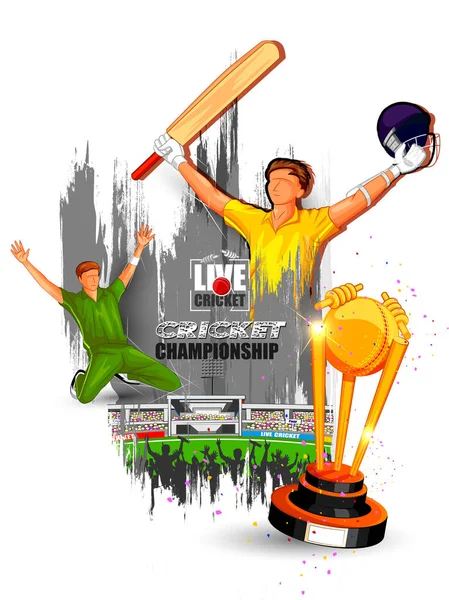 Fundo de esportes para o jogo de Cricket Championship Tournament — Vetor de Stock