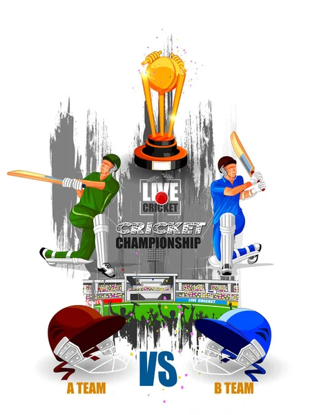 Спортивный фон для матча чемпионата мира по крикету — стоковый вектор