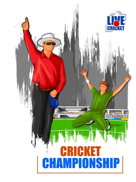 Sportlicher Hintergrund für das Cricket-Meisterschaftsturnier — Stockvektor