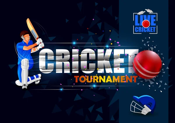 Fundo de esportes para o jogo de Cricket Championship Tournament — Vetor de Stock